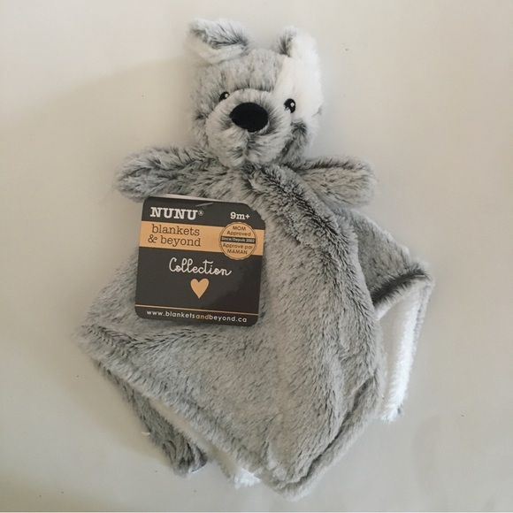 Blankets and Beyond Toys New Lovey Nunu Puppy Dog Soft Gray Baby